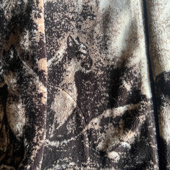 animal print fleece jacket zip up - Picture 4 of 10